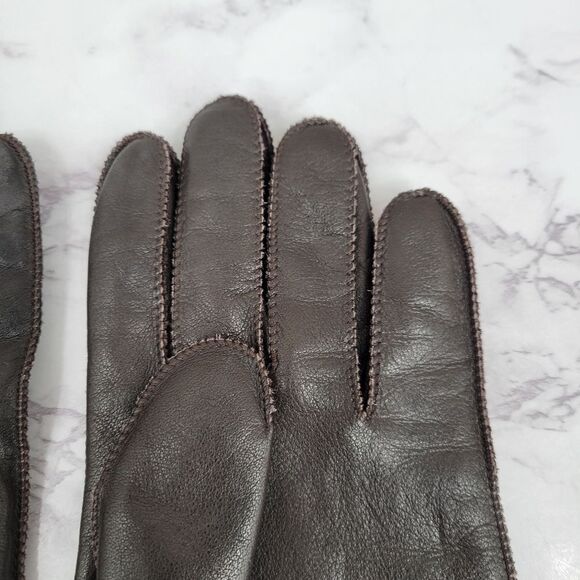 Men's Brown Leather Driving Gloves - Picture 6 of 12